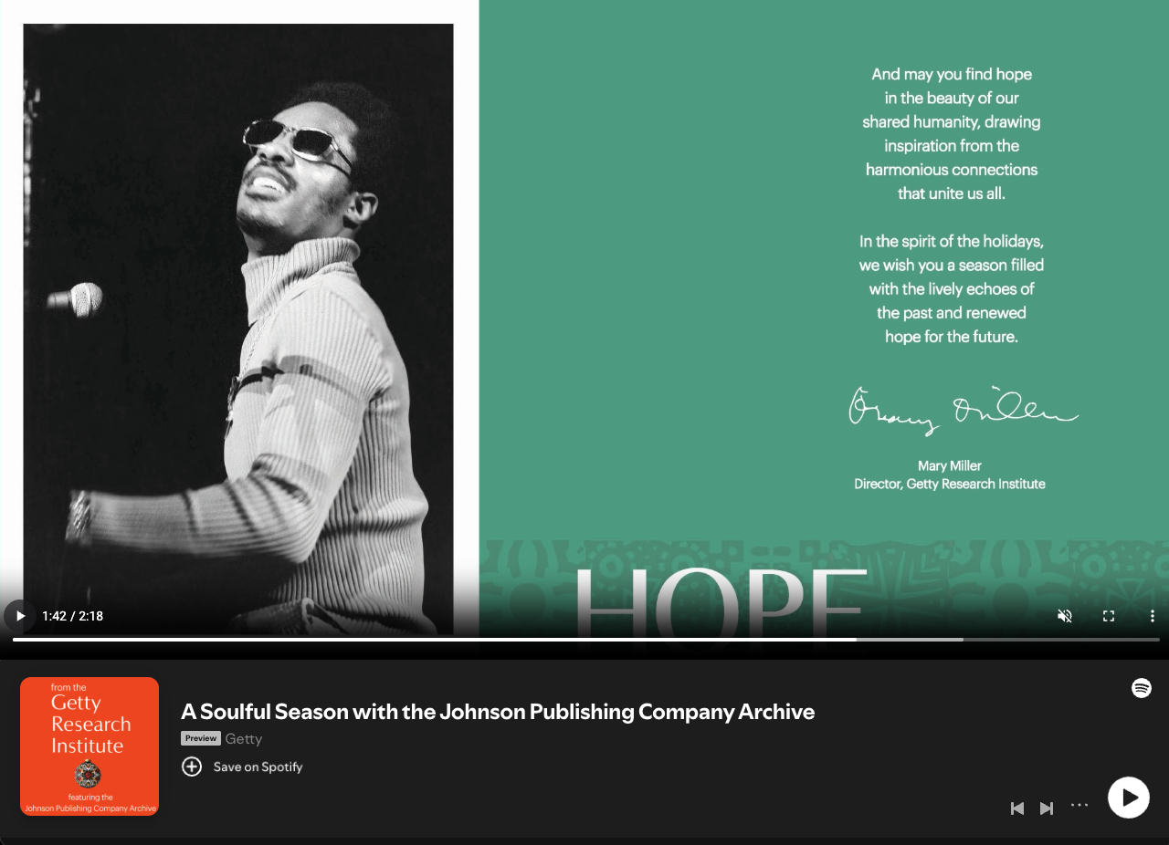 Johnson Publishing Company Archive Holiday Card Animation Screen